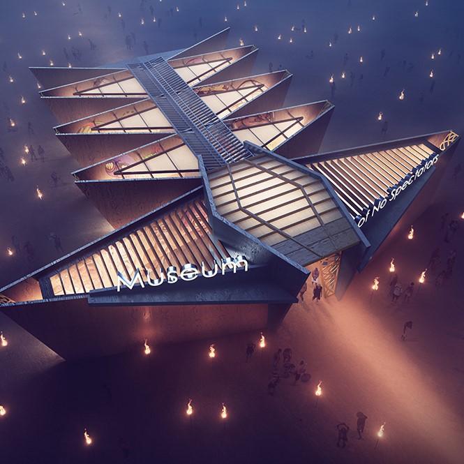 It was created by architect John Marx of Form4 Architecture in San Francisco and Absinthia Vermut, an artist, businesswoman, entrepreneur and Burning Man participant since 1995.