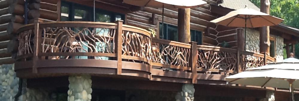 He makes handrails out of branches from mountain laurel – and the occasional rhododendron.