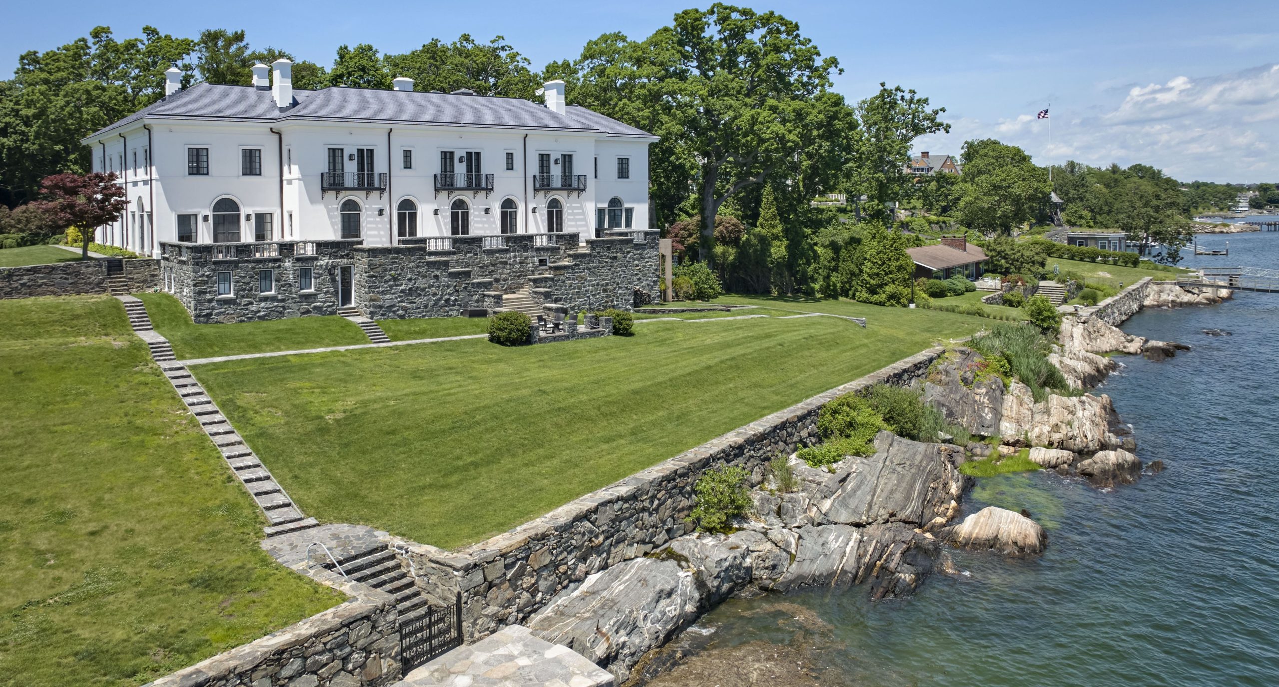 2 Waterfront Mediterranean Aerial After - Charles Hilton Architects