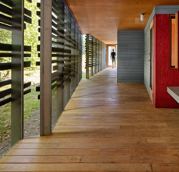 The architects chose to look at the land and the views when it came time to design a series of four new dwelling units for students and educators studying Frank Lloyd Wright’s masterpiece.