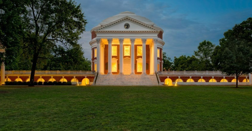She has an inspiring view of Jefferson’s Rotunda.