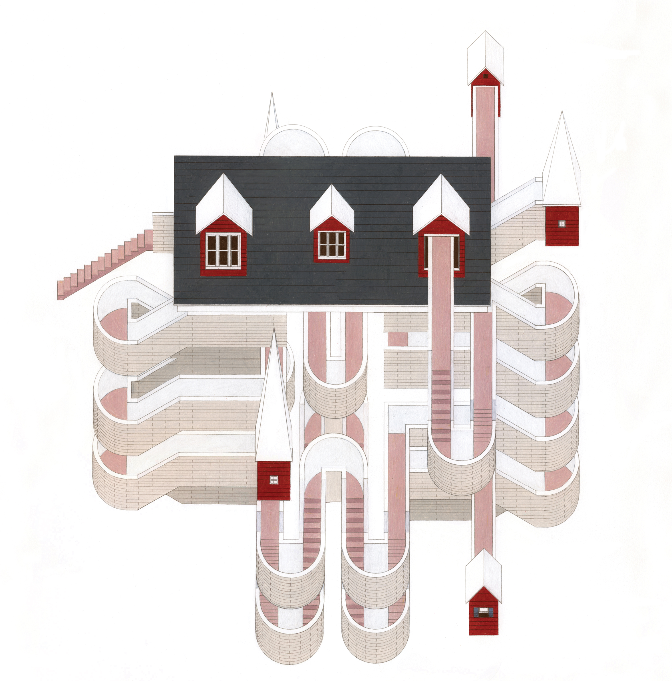 Over time, the computer became her “go-to” source for renderings. Then a few years back, she began to draw by hand again.