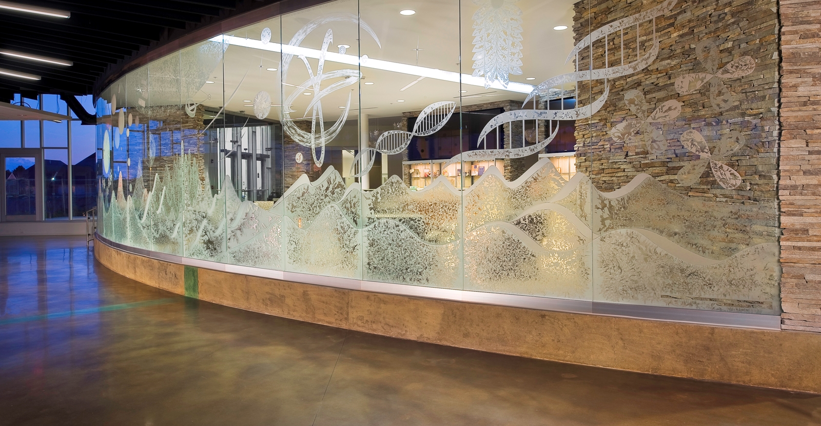 “Because the majority of my work is commissioned, it’s inspired by where it’s being installed, who’s going to be experiencing it, where they’re coming from and how the building is being used,” she says.