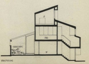Section, Two-Story Living Room House in Doylestown by Lynn Charles Taylor