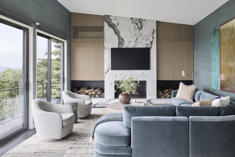 White Hill Renovation, Hillsdale NY by Sacha Roubeni (living room)